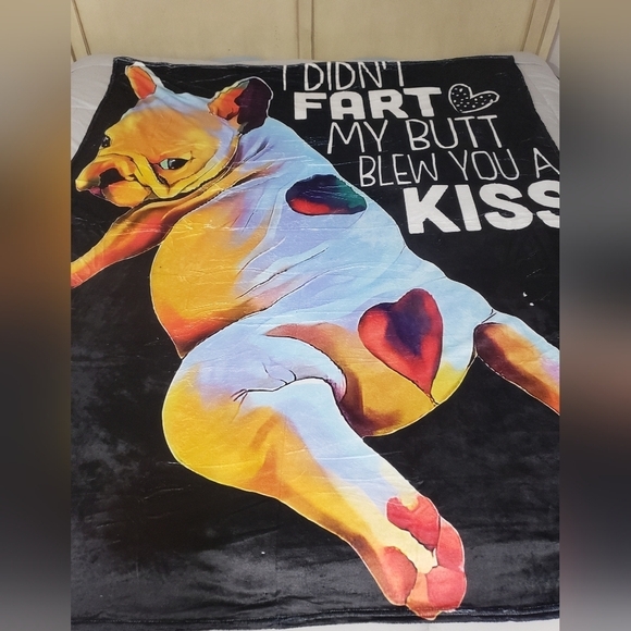 1755- French Dog Lovers Blanket Throw NWT - Picture 3 of 6